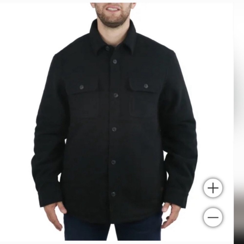 Jachs Black Fleece Shirt Jacket